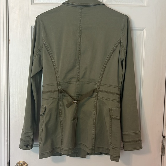White House Black Market Green Army Style Jacket Size 4 - Picture 2 of 6